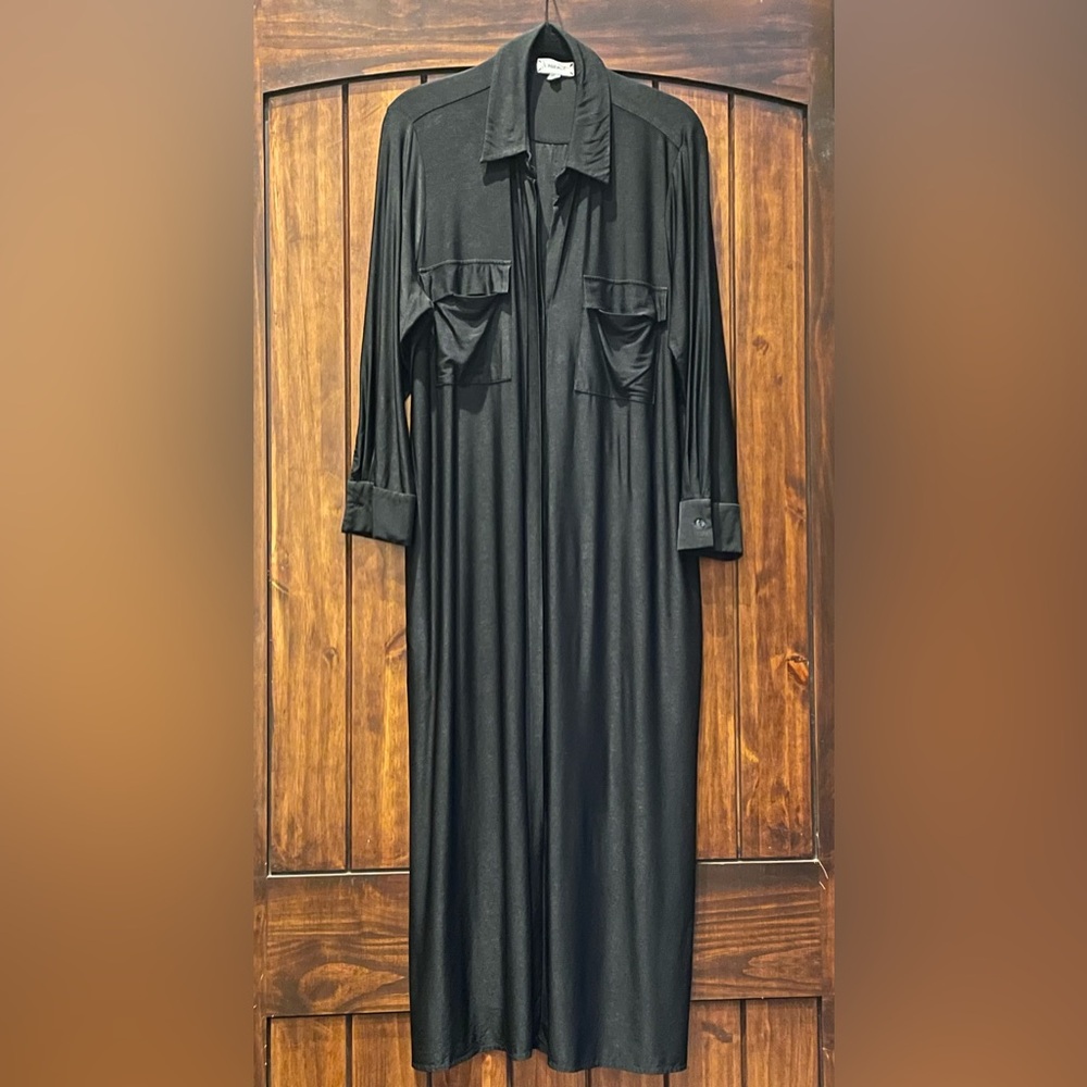 L’AGENCE Black Rivi Midi Shirt Button-down Dress